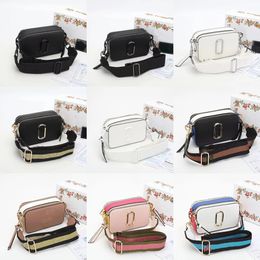 Fashion 2024 Snapshot Camera Bags Designer Bag Ladie Crossbody Purse Women multicolor Dual Top Zip inside partition all black Removable Adjustable Webbing bag