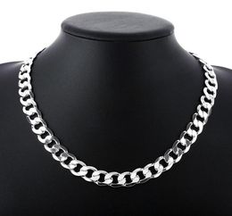 Fine 925 Sterling Silver Figaro Chain Necklace 6MM 16quot24inch Top Quality Fashion Women Men Jewelry XMAS 2019 New Arrival 2959129313