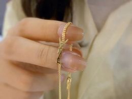 Original designer Jewellery set pendant choke necklace bracelet earrings brooch elegant 18K yellow Gold Y logo engrave chain Fashion summer wholesale