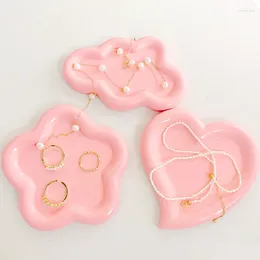 Jewellery Pouches Creative Cloud Flower Heart Shape Tray Resin Plate Display Decoration Household Earring Necklace Rings Storage