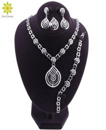 Earrings Necklace Nigerian Wedding African Beads Water Drop Set For Women Party Dubai Accessories Jewelry1561284