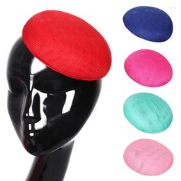 Berets 15cm Fascinators Hat Base For Women Millinery Making Vintage Craft Cap DIY Accessories Cocktail Hats Round Saucer