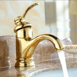 Bathroom Sink Faucets Vidric Basin Faucet Gold/Antique Bronze Wash Luxury Taps Single Handle Vanity Hole Mixer Wate