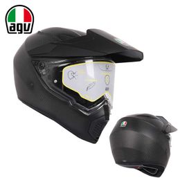 Full Face Open Agv Axe Carbon Brazed Vehicular Motorcycle Off Road Helmet Full Cover Men's and Women's Motorcycle Racing Helmets Rally Helmets Four Seasons 9036