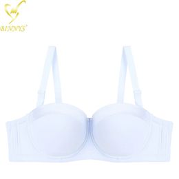 Binnys High Quality Bra for Women Half Cup C Female Underwear Silicone Comfortable Underwire Ladies 240116