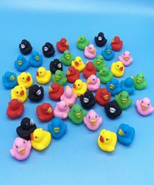 Bathing ducks Animals Colourful Soft Rubber Float Squeeze Sound Squeaky Bath Toys Classic Rubber Duck Plastic Bathroom Swimming Toy7463498