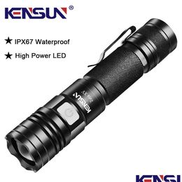 Flashlights Torches Powerf Led Mini Flashlight Waterproof 5 Modes Zoomable Bright Torch Usb Hand Lantern Xm L2 Wick Torchlight Rechar Dhlsw