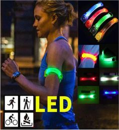 Led Poms Silicone Reflective Armband Light Night Safety Warning Sports Running Shoe Clips Bracelet Toys1606657