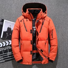 Men Duck Down Jacket Winter Warm Hooded Thick Puffer Jacket Coat Casual High Quality Overcoat Outdoor Streetwear Male Parka 240117