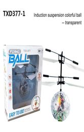 Flying copter Ball Aircraft Helicopter Led Flashing Light Up Toys Induction Electric Toy sensor Kids Children Christmas with packa4837979