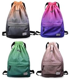 Gym Colorful Drawstring Bag For Training Fitness Travel Outdoor Waterproof Nylon Sports Women Men Backpacks Multifunctional Should2657559