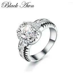 Cluster Rings 2024 Black Awn Genuine 925 Sterling Silver Jewelry Wedding For Women C294