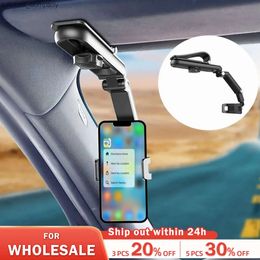 New Sun Visor Phone Holder for Car Multifunctional 360 Rotating Sun Visor Cell Phone Holder with IPhone/Samsung/Android