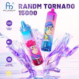 RamdM Tornado box 15000 Puffs 25ml pod vapor Vape Pen Disposable Device kits E Cigarette 850mAh Battery 41 colors oil & battery display 15K vape