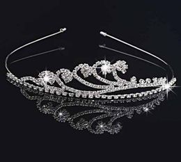 Handmade Cute Silver Wedding Bridal Crystal Crown Tiaras sparkly wedding party birthday Nice Gift Flower Girl 1173CM3326405