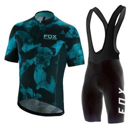 Racing Sets fox cycling team sets summer mens cycling clothing bicycle jersey cycle kit mtb bike outfit abbigliamento ciclismo 2022 estivo