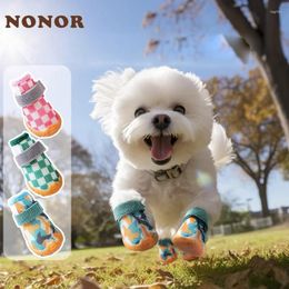 Dog Apparel NONOR 4Pcs Anti-slip Rain Shoes Rubber Boot Dogs Pet Foot Cover Puppy Waterproof Socks Small Medium Protect The