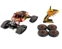 YY 24G RC Crawlertype Snow Climbing Car 118 Monster Truck SUV with Snow Tire4 Spare Tyres Ample Power Xmas Kid Birthda9278835