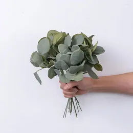 Decorative Flowers Artificial Eucalyptus Leave Greenery Stems 6pcs Realistic Vibrant For Natural Home