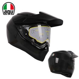 Full Face Open Agv Motorcycle Helmet Axe Carbon Fibre Off Road Rally Helmet Full Cover Motorcycle Men's and Women's Racing Helmet Four Seasons JLCT