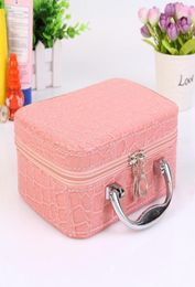 Small Mini Alligator Cosmetic Bags Beauty Case Makeup Bag Lockable Jewellery Box Travel Toiletry Organiser Suitcase8683266