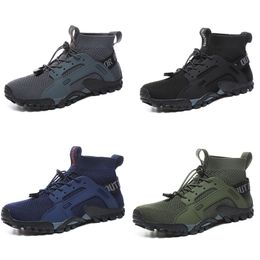 Fashion Hiking Shoes men women dark green navy Grey blue breathable mens trainers sports shoes