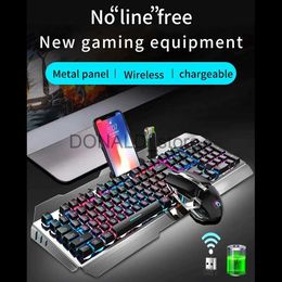 Keyboards Wireless Keyboard Mouse Combo With Sleep Mode Colour Backlit Rechargeable Keyboard Mouse For Laptop PC J240117