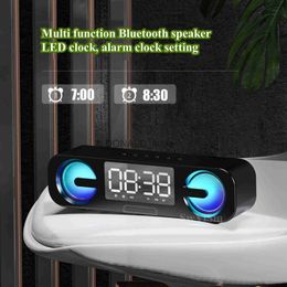 Portable Speakers Multifunctional Specular Surface Wireless Bluetooth Speaker Clock/Alarm Clock Display Outdoor Portable Mobile Phone PC Sound Box J240117