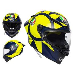 Full Face Open Agv Full Helmet Motorcycle Helmet Pistarr Track True Carbon Fiber Customized Driver Edition Flower for Men and Women 2JB6