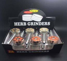 6 Shooter Hand Pipe with Metal Herb Grinder Cigarette Tobacco Smoking Pipe set Herb Grinder with Philtre Net Dry Herb Vaporizer5160623