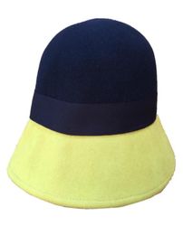 Berets Wool Felt Yellow Pink Patch Cloche Bucket Hat For WomenBerets9678165