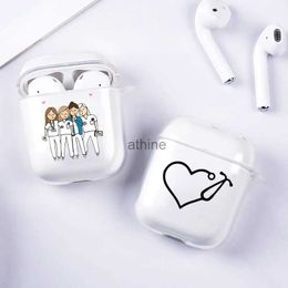 Cell Phone Cases Cartoon Medicine Doctor Nurse Earphone Cases for Airpods 1 2 Charging Box Cover for AirPods Soft Silicone Clear TPU Fundas Coque YQ240117