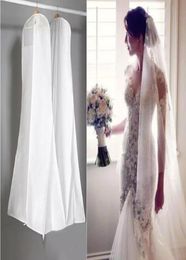 Selling In Stock Big 180cm Wedding Dress Gown Bags High Quality White Dust Bag Long Garment Cover Travel Storage Dust Covers9924990