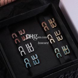 Vintage Letter Plated Stud Earring Fashion Jewellery Stainless Steel Simple Earring With Box Set