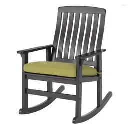Camp Furniture Homes Gardens Delahey Outdoor Wood Rocking Chair Green Cushion