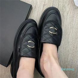 autumn new women's designer leather retro fashion loafers shoes luxury women's stripe