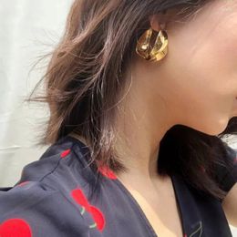Dangle Earrings Brass With 18k Big Size Twist Statement Drop Women Jewellery Party T Show Gown Runway Rare Korean Japan Trendy