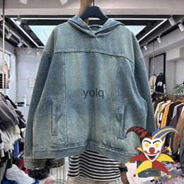 Men's Hoodies Sweatshirts Denim Jeans Hoodie Men Women Oversize Washed Vintage Hooded Pulloversyolq