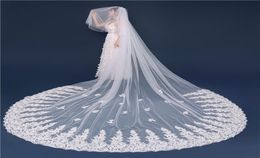 Selling Bridal Veils 2019 Real Image Sheer Tulle Two Layers Long Veil With Comb Three Metres Wedding Veils Custom Made8076374