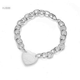 Pendants Luxury Jewelry Designer Tiffanyitys Chain Quality t Family Bracelet High Womens Thick Fashion Luxury High Grade Charm Tiffanyitys Handcrafted Heart Dhtj