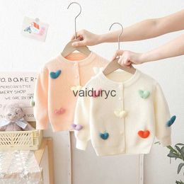 Pullover Winter Knitted Kids Cardigan Sweater For Girls Coats Love Girl Children's Outerwear Clothing Autumn Clothes Soft Sweatshirt 1-5T H240508