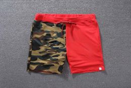 Men039s Pants Fashion Print Camouflage Colour stitching Teenager Summer Shorts Classic Streetwear Boys Sweatpants5069855