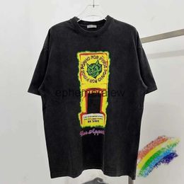 Men's T-Shirts Little Ghost Letter Print T Shirt Best Quality HIP HOP Vintage Oversized T-shirt Tee Topsephemeralew