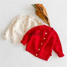 Jacken 3-36m Stricke Neugeborene Mädchen Kleidung Mantel Prinzessin Kleinkind Outwear Ball Print Infant Strick-Strickjacke Kleidung Frühling Herbst H240508