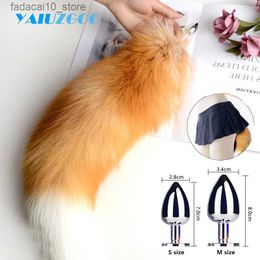 Other Health Beauty Items Anal Plug with Real Fox Tail for Woman Separable Cosplay Butt Plug Anal Adult Masturbator Man Female Couples Q240117