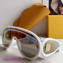 Uuw6 Sunglasses Womens Summer Wave Mask in Acetate Designer for and Mens Leisure Party Glasses Colour Lens Black Frame Lunettes De