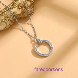 Boutique Carter jewellery and luxury Necklace online store Korean version nail for women with light high end feel micro inlaid zircon pendant With Original Box