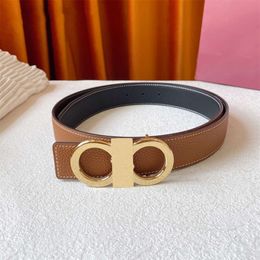 Luxury Designer Belt Top Double Sided Cowhide Men Belt Width 3.5cm Fashion Pure Copper Tail Clip Buckle Mens Womens Business Casual Dress Belt