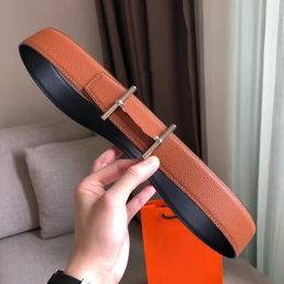 Men's belt Designer leather classic Pleat buckle Double sided Men's and Women's fashion Belt 3.8 cm wide with original box 95-125cm