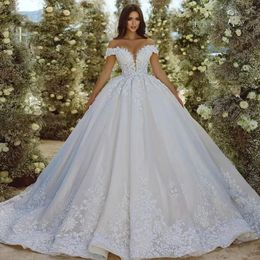 2024 A-Linie Prinzessin Hochzeitskleid Schatz Perlen aus der Schulter Spitze Applikationen Brautkleider Vestidos De Novia Robe De Mariee